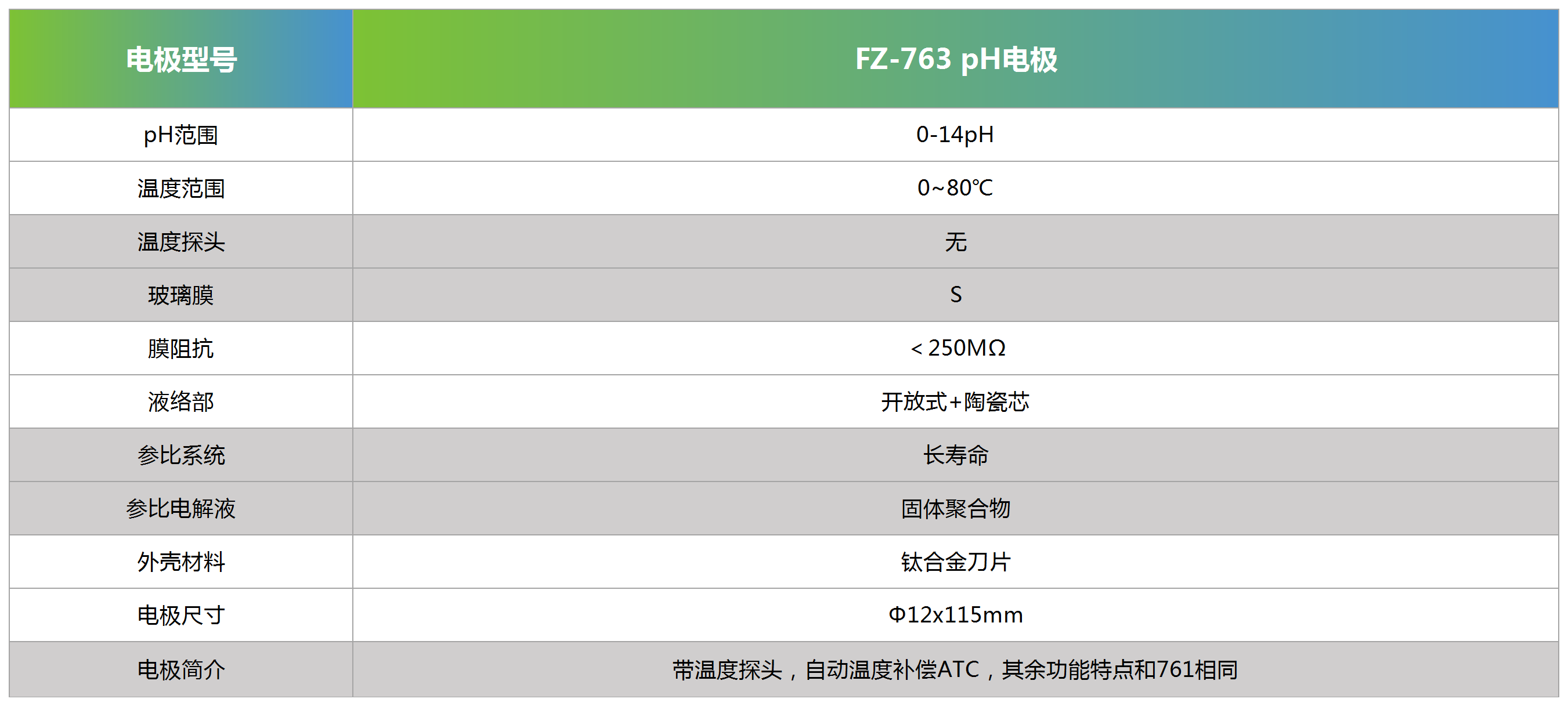 FZ-763 pH电极